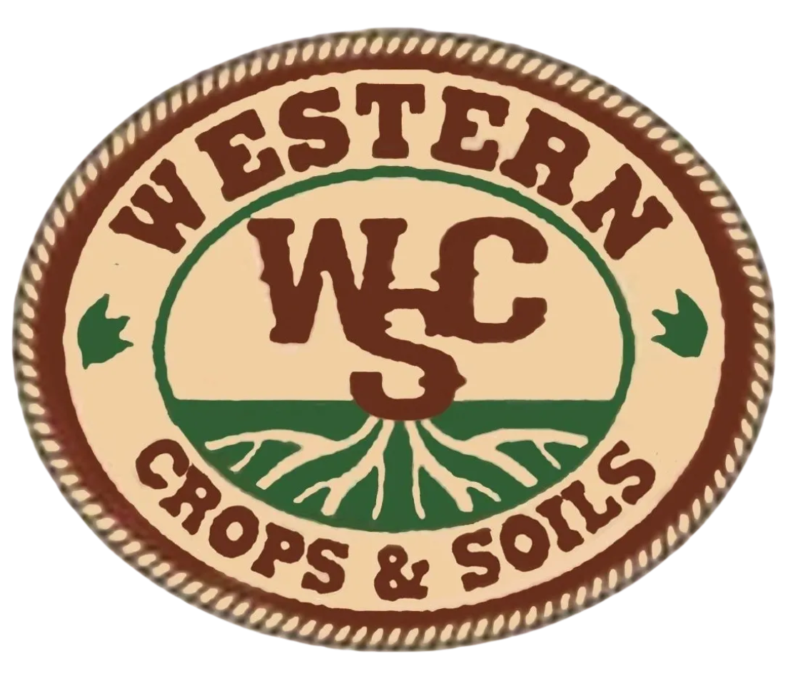 A logo of western crops and soils